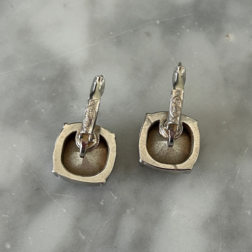 Chic Silver and Brown Crystal Earrings - Picture 5 of 6